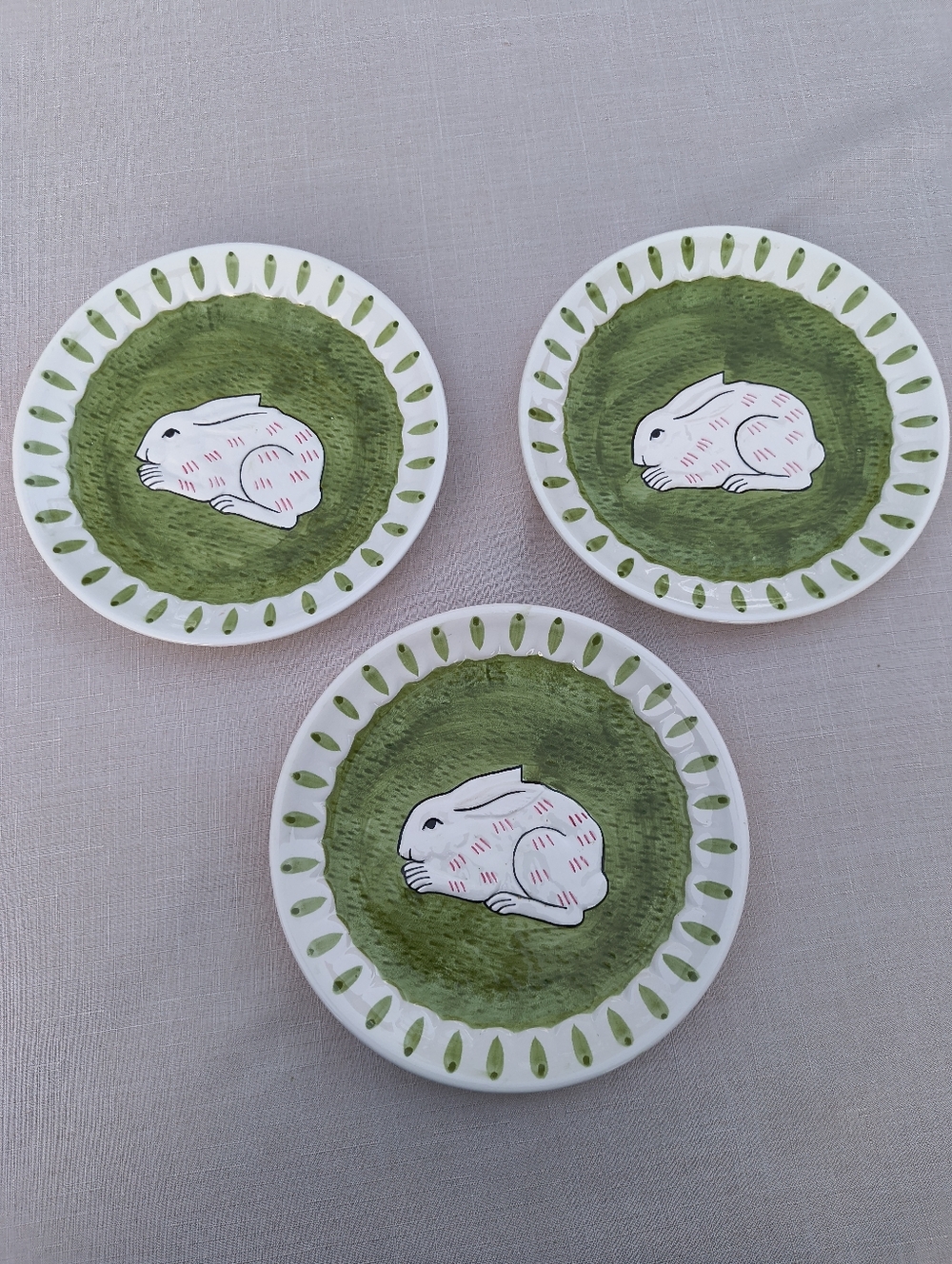 Set of 3 Vintage Sigma the Taste Setter Rabbit Salad Plates